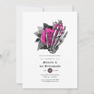 Invitation Luncheon d'honneur gothique floral rose chaud