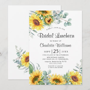 Invitation Luncheon nuptial des tournesols Eucalyptus