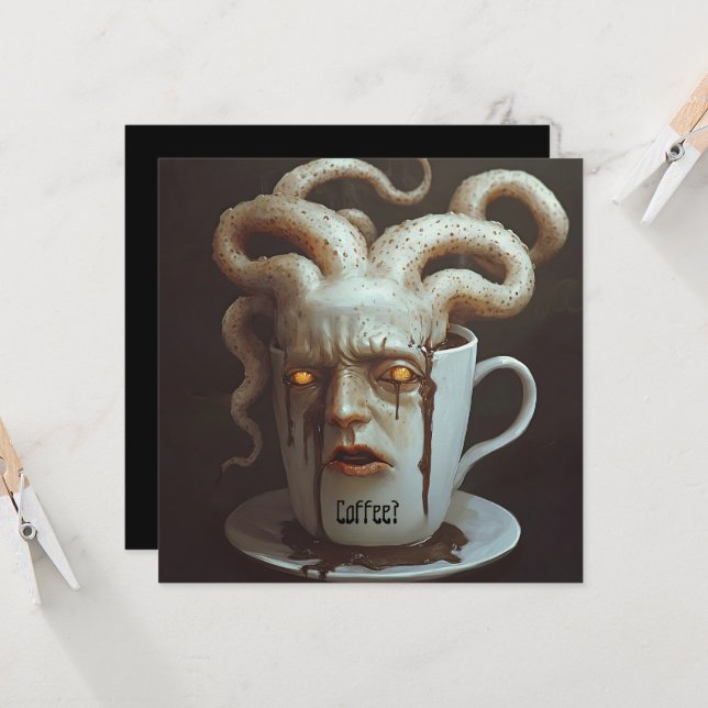 Invitation Lundi matin blues niveau caféine avertissement 4 (Devant/Arrière en situation)