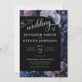 Invitation Lune botanique | Mariage floral gothique
