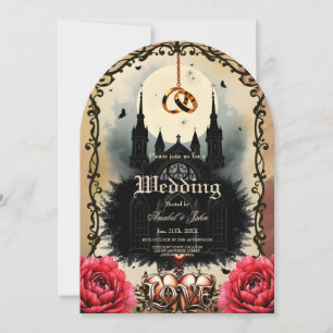 Invitation Lune gothique – Amour éternel sous le ciel de minu