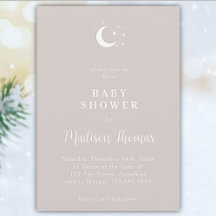 Lune gris d'hiver et étoiles