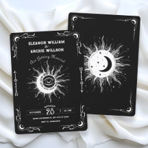 Lune soleil tarot céleste mariage noir et blanc