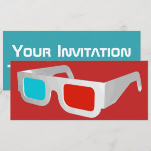 Invitation Lunettes 3D Rétro Graphique