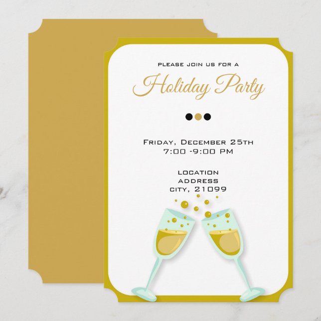 Invitation Lunettes de Champagne (Devant / Derrière)