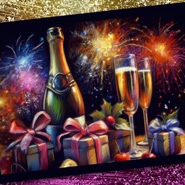 Invitation Lunettes de champagne et fête de vacances Bucket (Créateur téléchargé)