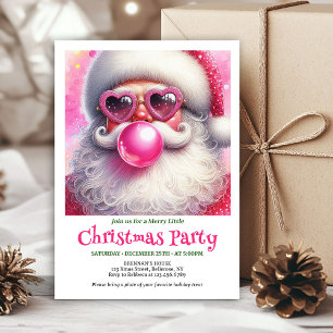 Invitation Lunettes de cœur de Père Noël drôles personnalisée