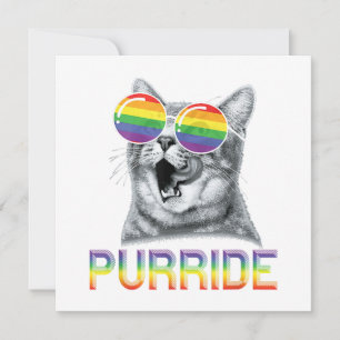 Invitation Lunettes de soleil arc-en-ciel Gay Pride Chat Drôl