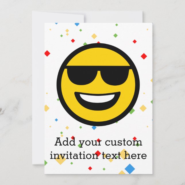 Invitation Lunettes de soleil cool Emoji (Devant)