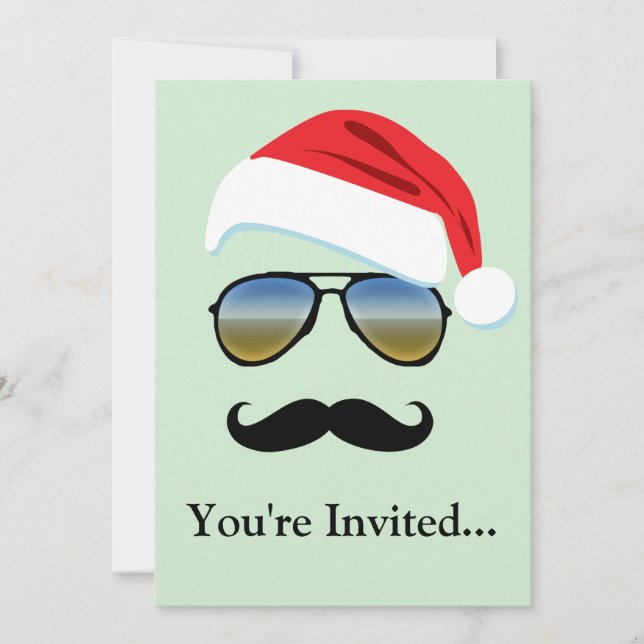 Invitation Lunettes de soleil Holiday Retro avec Mustache (Devant)