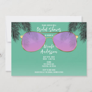 Invitation Lunettes de soleil rose et or Fête des mariées d'é