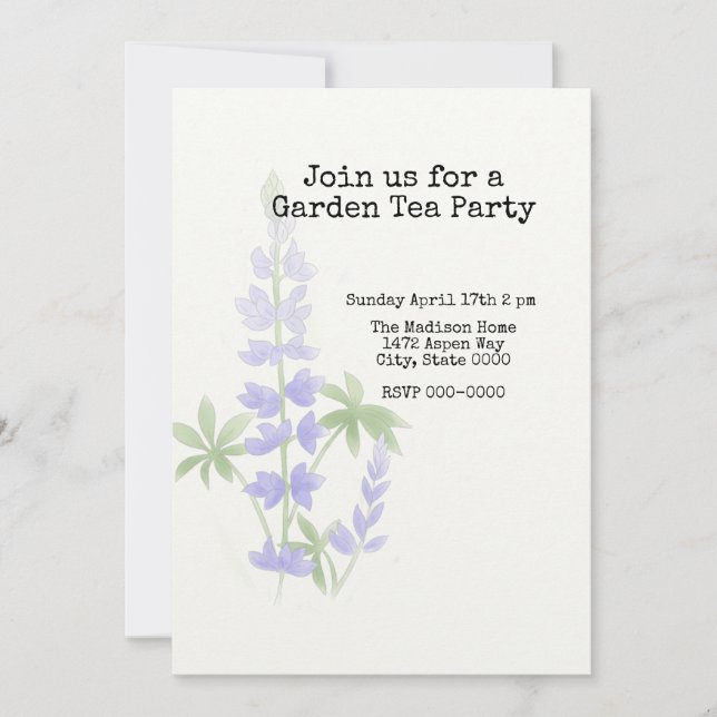 Invitation Lupine Ombre (Devant)