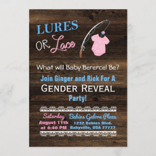 Invitation Lures ou dentelles Baby shower de révélation du ge