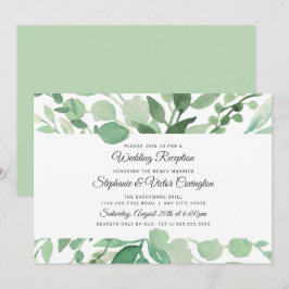 Invitation Lush Watercolor Greenery réception de mariage uniq