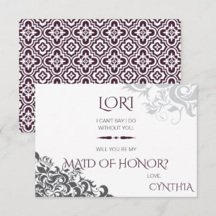 Invitation Lustre Baroque Plum Partie de Mariage Question