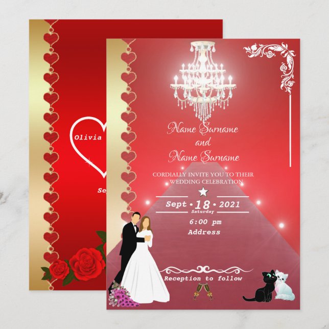 Invitation Lustre de tapis rouge (Devant / Derrière)