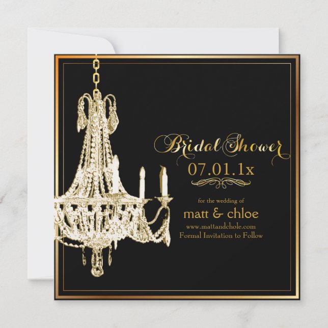 Invitation Lustre PixDezines/douche nuptiale/arrière - plan d (Devant)