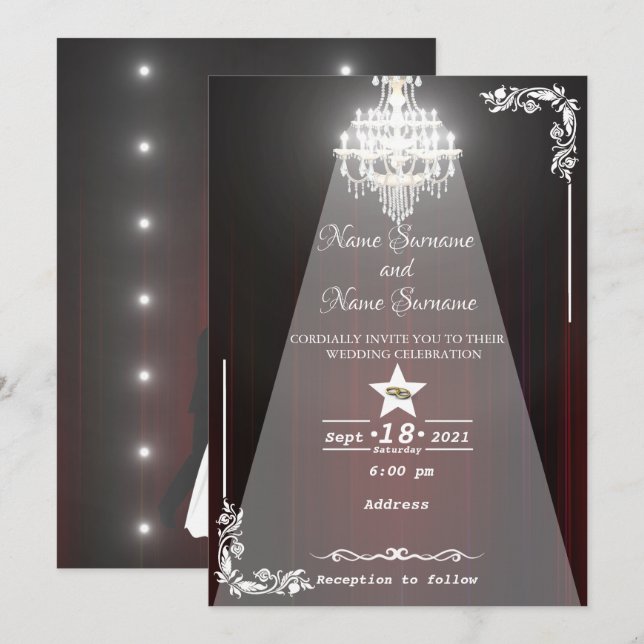Invitation Lustre-rideau de théâtre (Devant / Derrière)