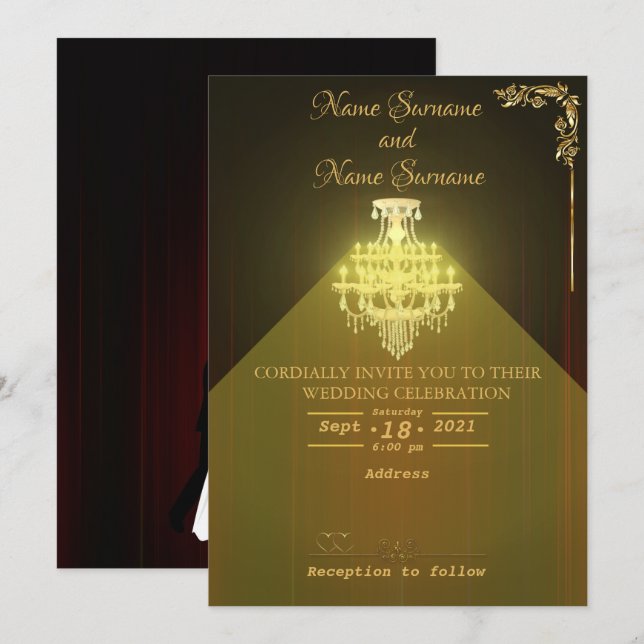 Invitation Lustre-rideau de théâtre (Devant / Derrière)
