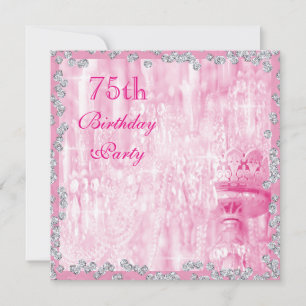 Invitation Lustre rose et diamants 75e anniversaire