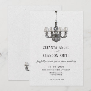 Invitation lustres classiques décoration mariage