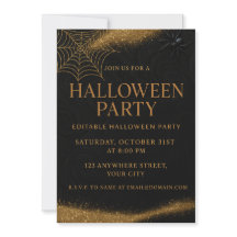 Luxe Black & Gold Éffrayant Élégant Halloween