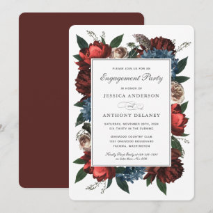 Invitation Luxe Elegant Floral Frame Engagement