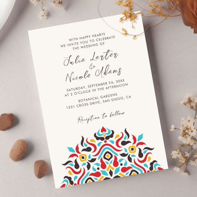 Invitation Luxe esthétique géométrique Mariage Mandala (Créateur téléchargé)