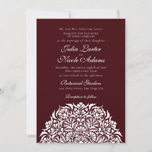 Invitation Luxe Fantaisiste Mariage Bordure Fleurie Style Ivo