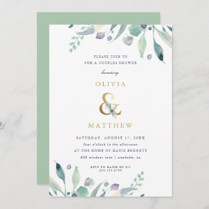 Invitation Luxe Floral Couples Douche