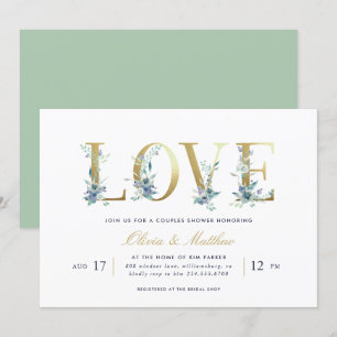 Invitation Luxe Floral Couples Douche