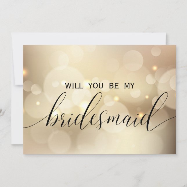 Invitation Luxe Parties scintillant Or Serez-Vous Ma Femme D' (Devant)