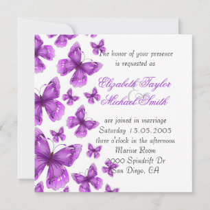 Invitation Luxe Purple Elegant Butterfly Wedding Invite