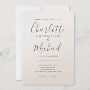 Invitation Luxe Romantique Élégant Signature Script Mariage