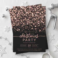 Luxe Rose Gold Winter Shiny Stars Company Xmas