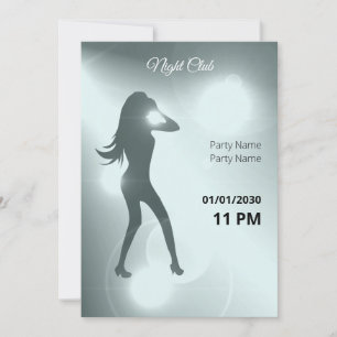 Invitation Luxueuse Eau brillant Fille dansante Silhouette