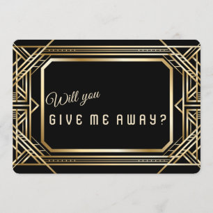 Invitation Luxueux Art Déco Or Superbe Me Donne Pour Le Maria