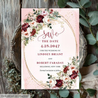 Luxueux Boho Rouge Clair Or Roses Enregistrer la D