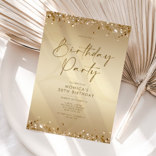 Invitation Luxueux Champagne Or 30e Anniversaire