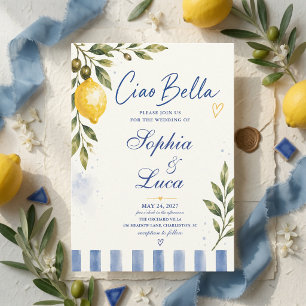 Invitation Luxueux Ciao Bella Italien Citron Amalfi Coast Ble