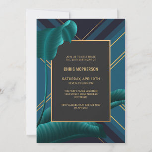 Invitation Luxueux Foliage Tropical 30e fête d'anniversaire