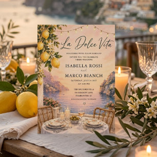 Invitation Luxueux La Dolce Vita Côte d'Amalfi Coucher de sol