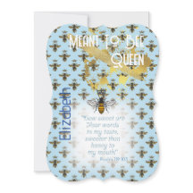 Luxueux Pastel Bleu Abeille Grille Reine Or