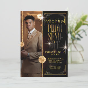 Invitation Luxueux Prom Homme Envoyer Hors Impression Graduat