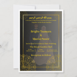 Invitation Luxury Black & Gold Muslim Wedding Invite