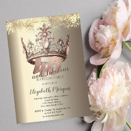 Invitation Luxury Crown Gold Confetti 40e anniversaire