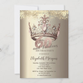 Invitation Luxury Crown Gold Confetti 60e anniversaire