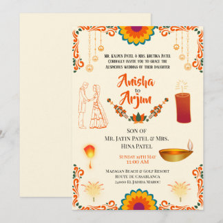 Invitation Luxury Floral Hindu Wedding Digital