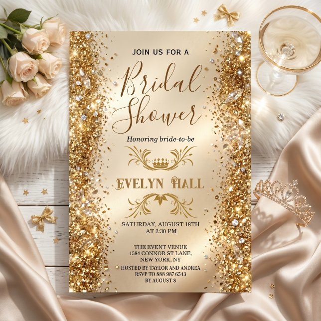 Invitation Luxury Gold Glitter Bachelorette Party (Créateur téléchargé)