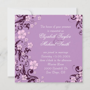 Invitation Luxury Romantique Floral Lavender Mariage Invitati